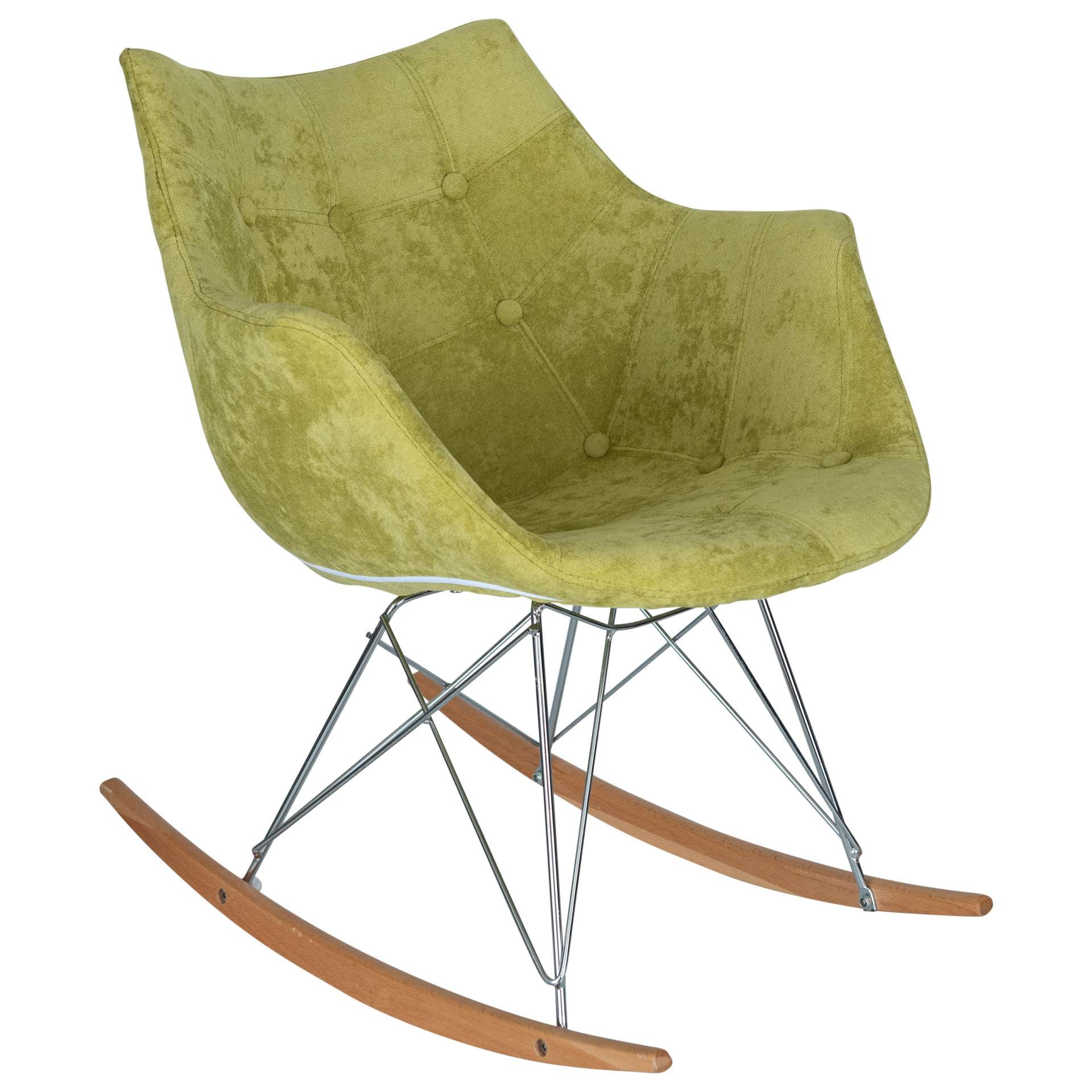 LeisureMod Willow Velvet Eiffel Base Rocking Chair | Rocking Chairs | Modishstore - 23