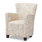baxton studio benson french script patterned fabric club chair and ottoman set | Modish Furniture Store-3