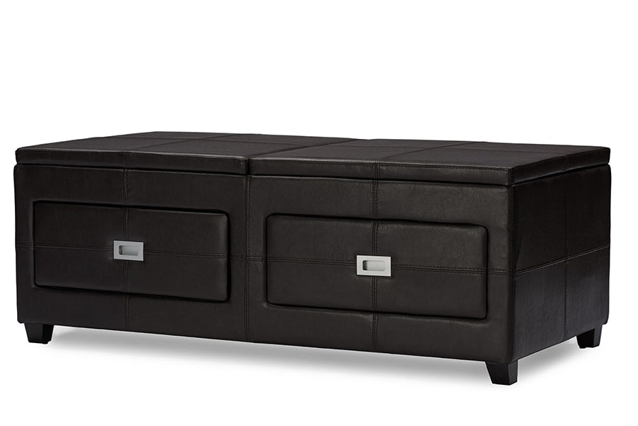 baxton studio indy modern and contemporary functional lift top cocktail ottoman table with storage drawers and tray | Modish Furniture Store-3