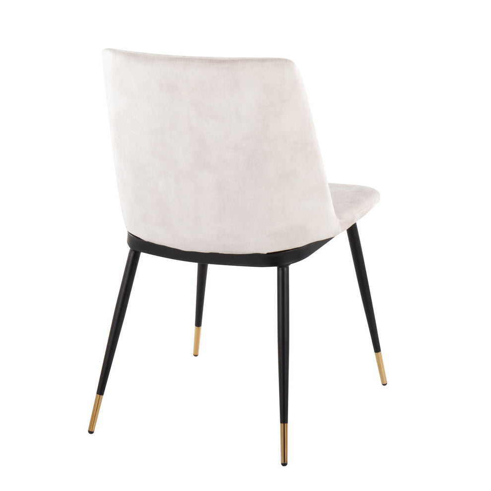Wanda Contemporary Chair in Black Metal and Beige Velvet with Gold Metal Accents By LumiSource - Set of 2 | Accent Chairs | Modishstore - 7