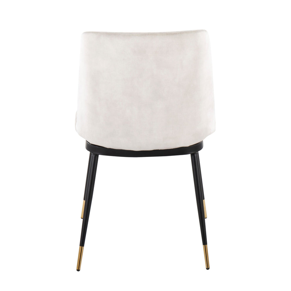 Wanda Contemporary Chair in Black Metal and Beige Velvet with Gold Metal Accents By LumiSource - Set of 2 | Accent Chairs | Modishstore - 8