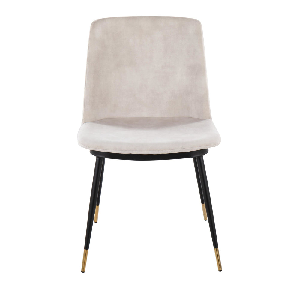 Wanda Contemporary Chair in Black Metal and Beige Velvet with Gold Metal Accents By LumiSource - Set of 2 | Accent Chairs | Modishstore - 2