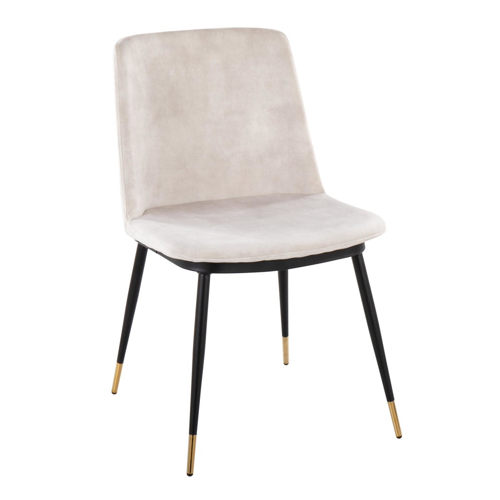 Wanda Contemporary Chair in Black Metal and Beige Velvet with Gold Metal Accents By LumiSource - Set of 2 | Accent Chairs | Modishstore - 5