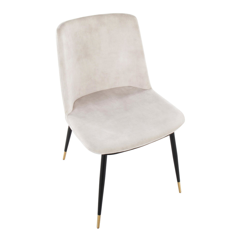 Wanda Contemporary Chair in Black Metal and Beige Velvet with Gold Metal Accents By LumiSource - Set of 2 | Accent Chairs | Modishstore - 3