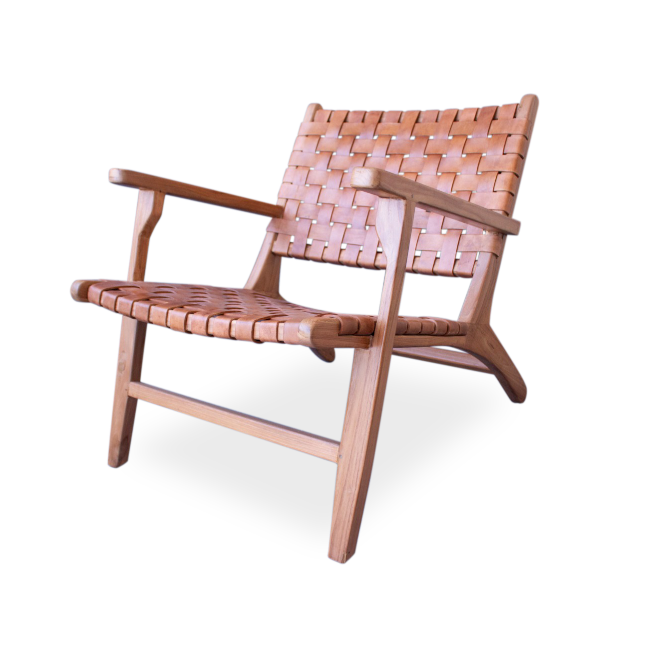 Oslo Leather & Teak Arm Chair-2