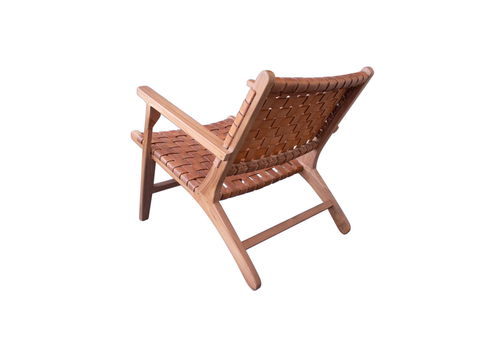 Oslo Leather & Teak Arm Chair-4