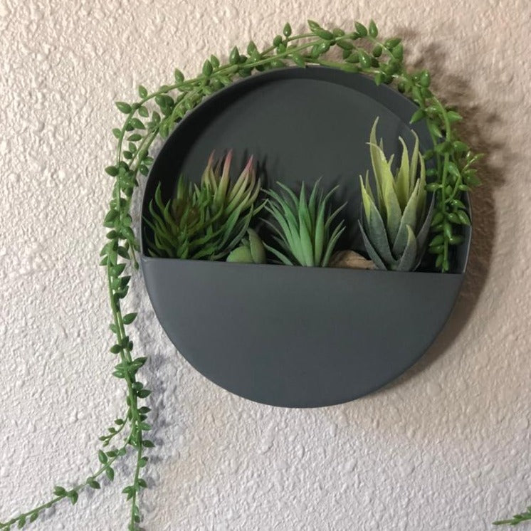 hanging circular planter Wall Planters, Iron Indoor/Outdoor Circle & Semi Circle