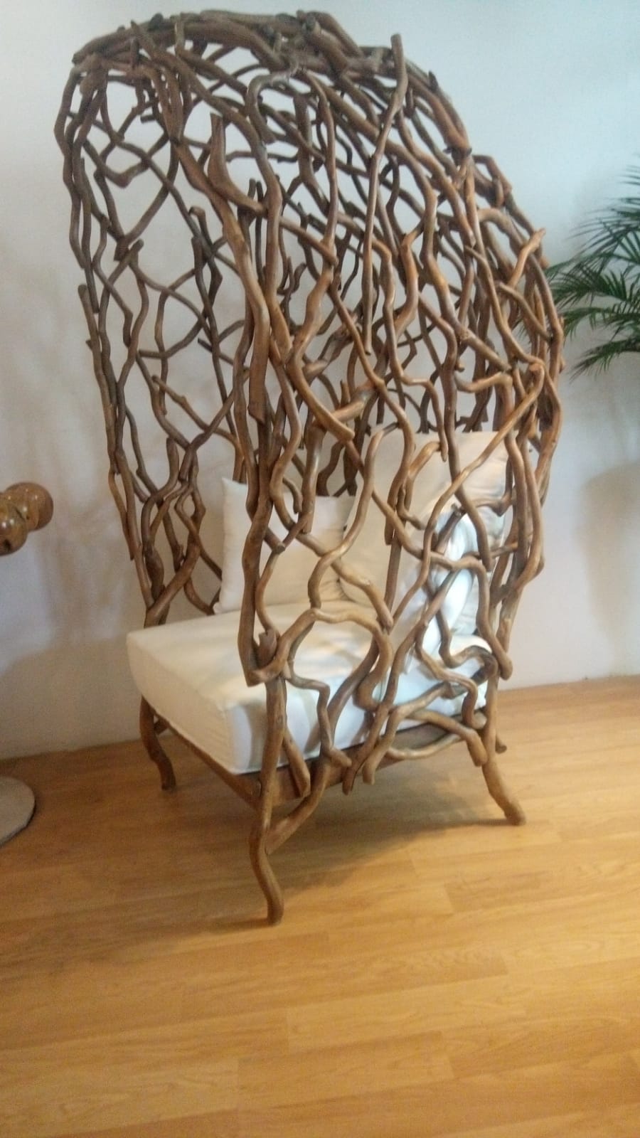Canopy Upholstered Garden Chair- Natural  Driftwood- with Pillows-by Artisan Living | Outdoor Chairs | Modishstore-3