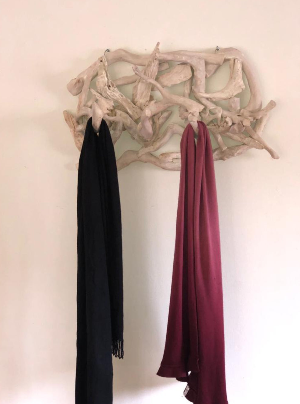 Driftwood 4 Hook Wall Rack/Hanger- White, Bleached 22 in x11in-Entryway -by Artisan Living | Hooks & Racks | Modishstore-5