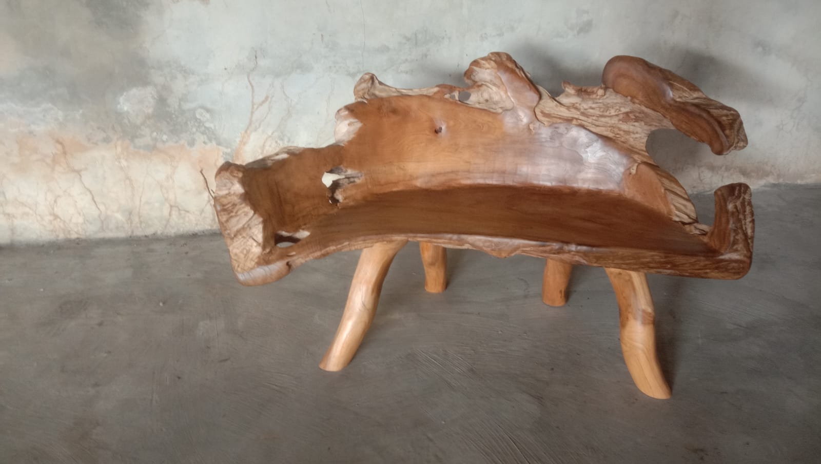 Habini Teak Root Live Edge Bench-ALF2002 | Outdoor Stools & Benches | Modishstore-4