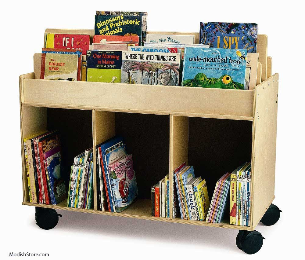 Whitney Brothers Mobile Book Storage Island | Bookcases | Modishstore