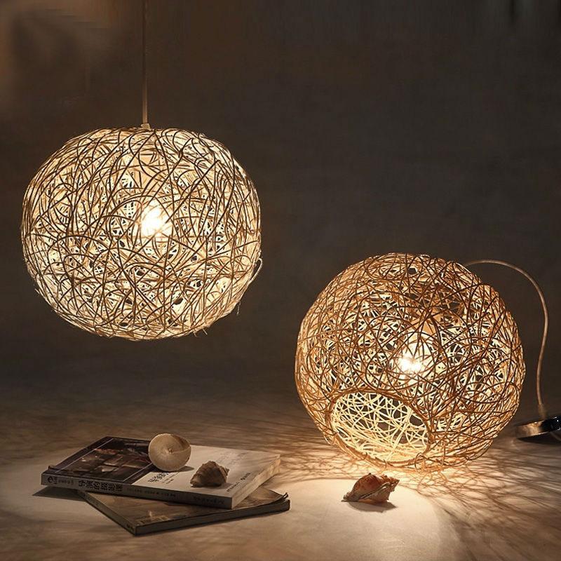 Wicker Rattan Ball Globe Sphere Pendant Light By Artisan Living | Pendant Lamps | SC-17072S | Modishstore - 6