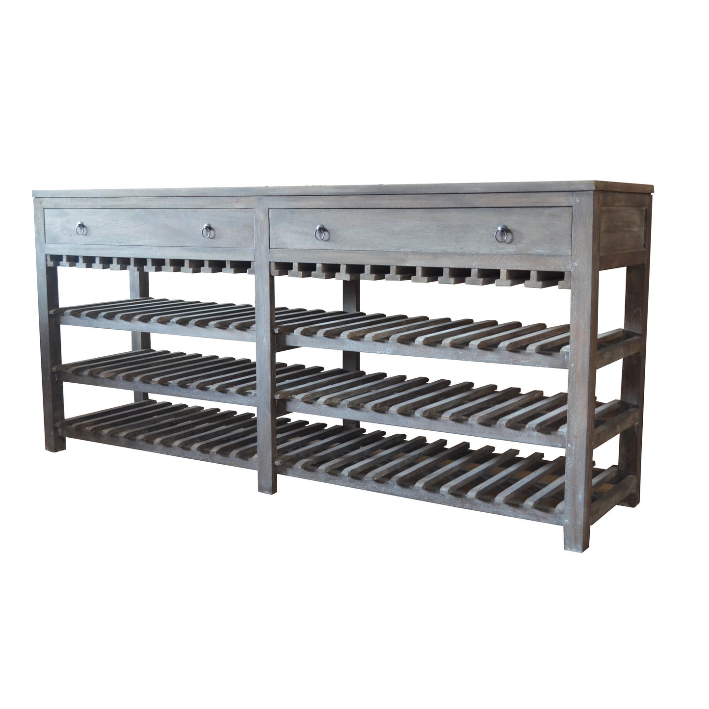 A&B Home Rhodes Cafe Wood Wine Rack With Drawers - 3