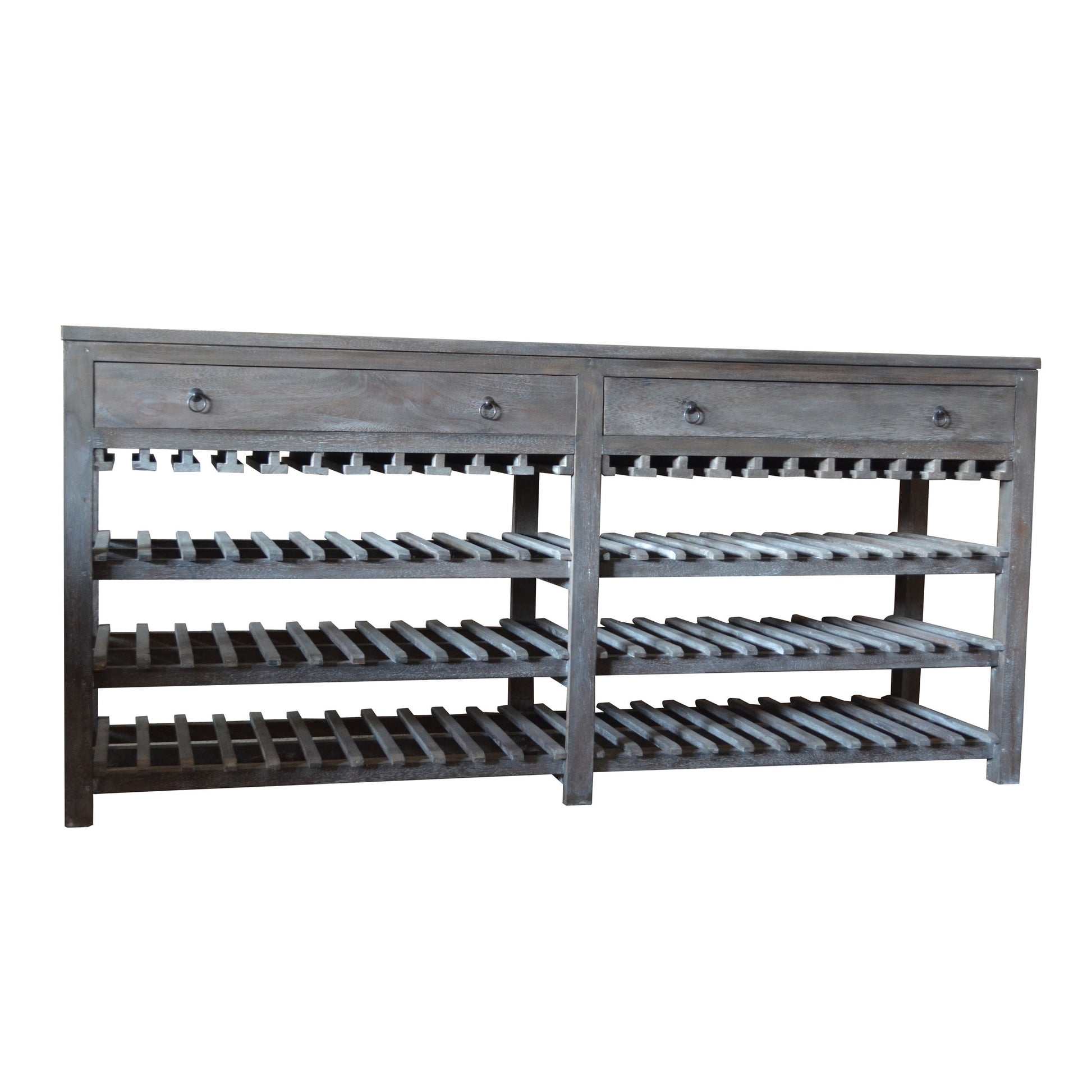 A&B Home Rhodes Cafe Wood Wine Rack With Drawers - 2