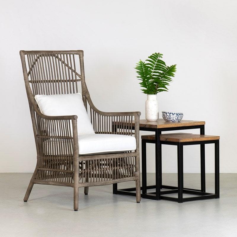 Winston Rattan High Back Arm Chair by Jeffan | Armchairs | Modishstore