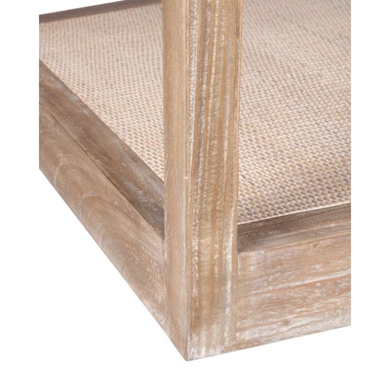 Wythe Bayur Wood Coffee Table with Woven Rattan Inset Brown and Tan by Jeffan | Coffee Tables | Modishstore - 6