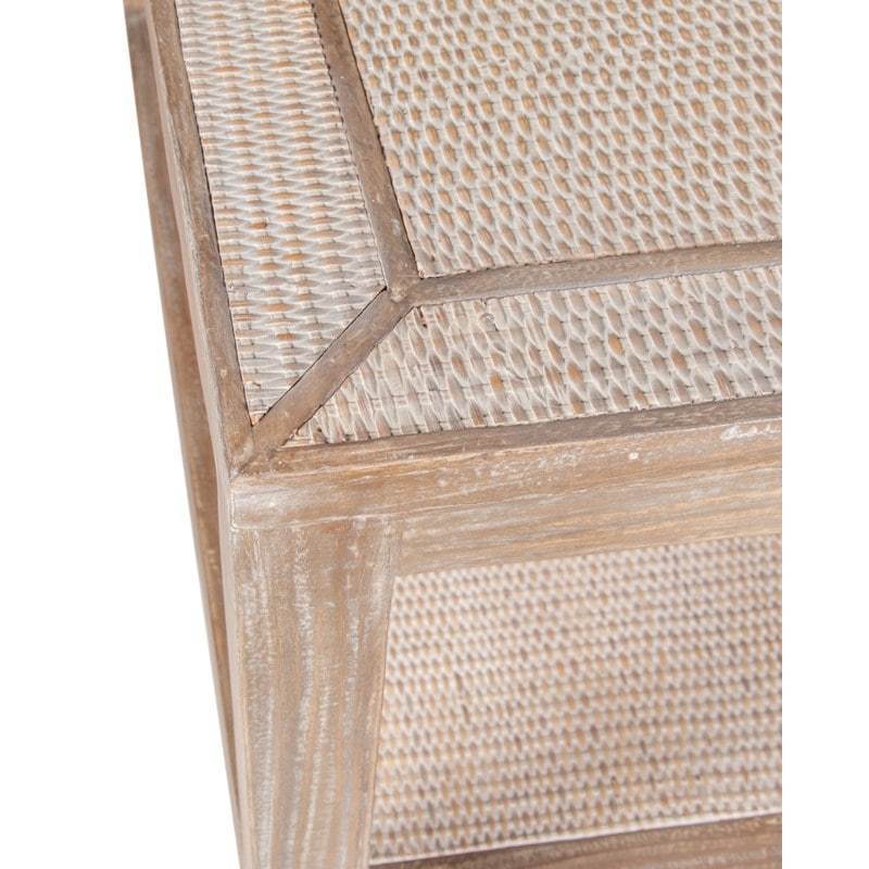 Wythe Bayur Wood Coffee Table with Woven Rattan Inset Brown and Tan by Jeffan | Coffee Tables | Modishstore - 3