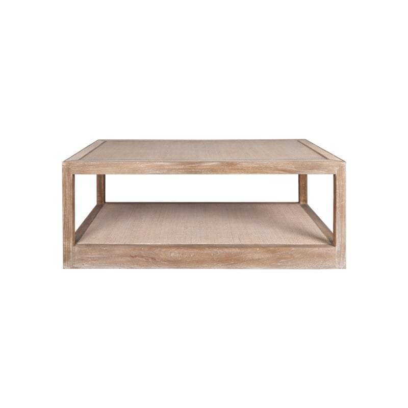 Wythe Bayur Wood Coffee Table with Woven Rattan Inset Brown and Tan by Jeffan | Coffee Tables | Modishstore - 5