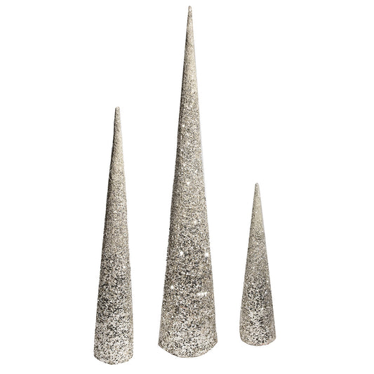 A&B Home Holiday Glitter Cone - Set of 2 | Holiday | Modishstore