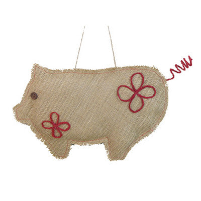 A&B Home Small Burlap Pig Christmas Ornaments - Set Of 12 | Holiday | Modishstore