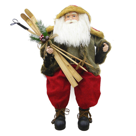 A&B Home Christmas Decor Alpine Sitting Santa w/Ski | Holiday | Modishstore