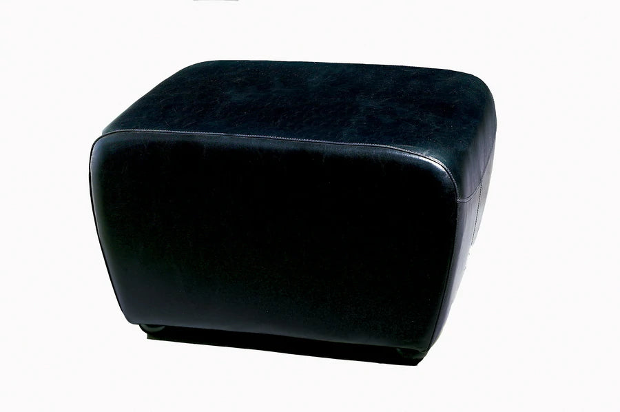 Baxton Studio Black Faux Leather Ottoman with Rounded Sides | Ottomans | Modishstore - 2
