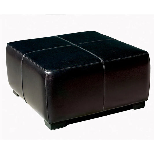 Baxton Studio Black Faux Leather Square Ottoman Footstool | Ottomans | Modishstore