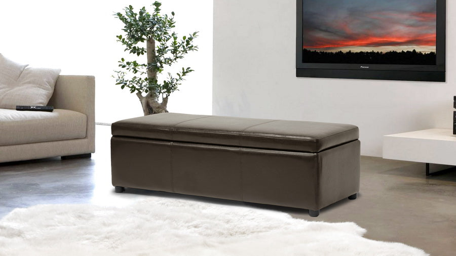baxton studio dennehy dark brown modern ottoman | Modish Furniture Store-5
