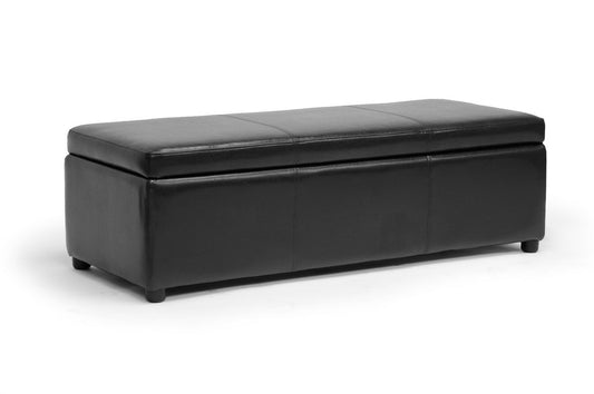 Baxton Studio Dennehy Black Brown Modern Ottoman | Modishstore | Ottomans