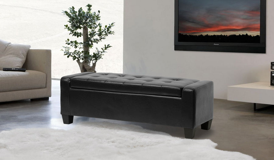 baxton studio manchester black ottoman | Modish Furniture Store-5