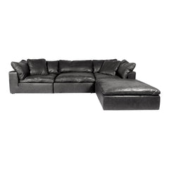 Clay Lounge Modular Sectional Nubuck Leather Black By Moe's Home Collection