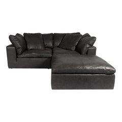 Clay Nook Modular Sectional Nubuck Leather Black By Moe's Home Collection