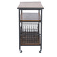 Baxton Studio Lancashire Brown Wood & Metal Kitchen Cart | Bar Carts | Modishstore - 3