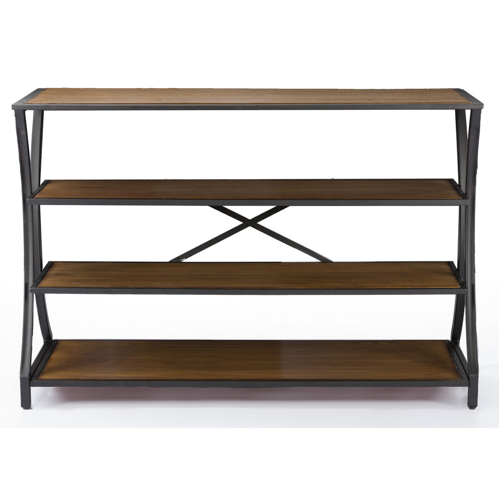 baxton studio lancashire brown wood metal console table | Modish Furniture Store-4