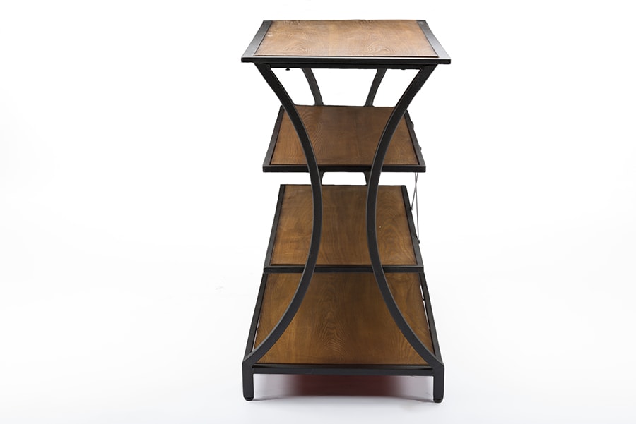 baxton studio lancashire brown wood metal console table | Modish Furniture Store-3
