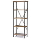 baxton studio lancashire brown wood metal bookcase | Modish Furniture Store-2