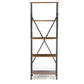 baxton studio lancashire brown wood metal bookcase | Modish Furniture Store-3