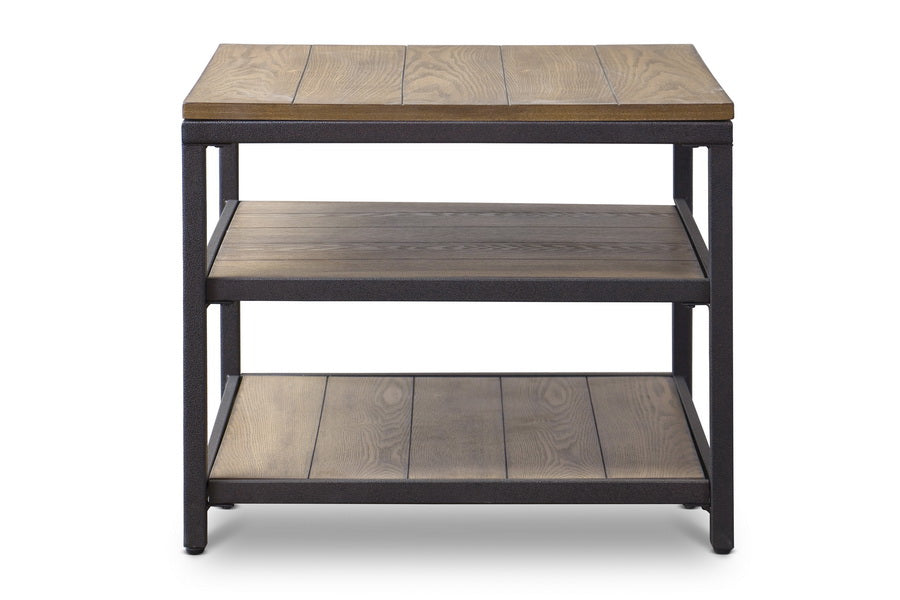 baxton studio caribou wood and metal end table | Modish Furniture Store-2