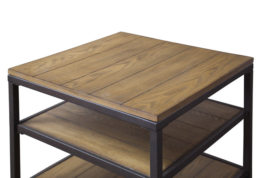 baxton studio caribou wood and metal end table | Modish Furniture Store-3