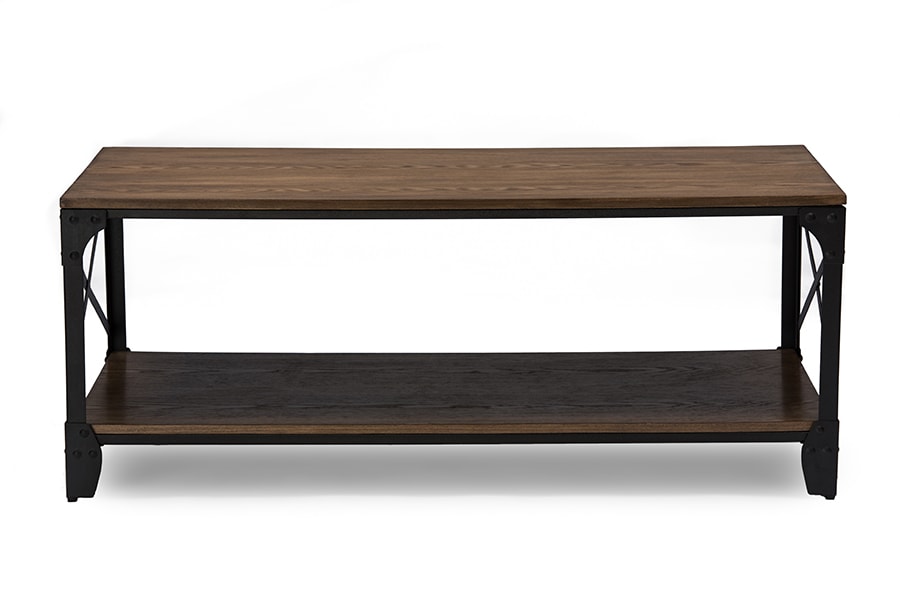 baxton studio greyson vintage industrial antique bronze occasional cocktail coffee table | Modish Furniture Store-2