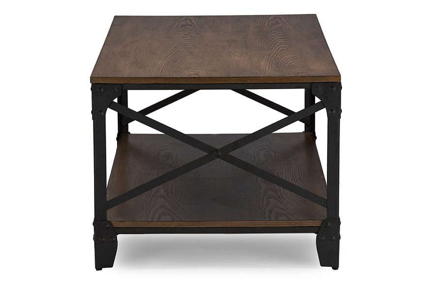 baxton studio greyson vintage industrial antique bronze occasional cocktail coffee table | Modish Furniture Store-3