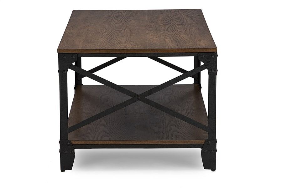 baxton studio greyson vintage industrial antique bronze occasional cocktail coffee table | Modish Furniture Store-3