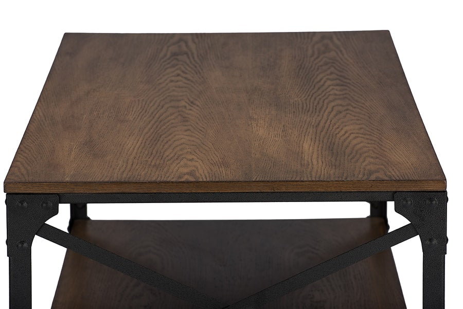 baxton studio greyson vintage industrial antique bronze occasional cocktail coffee table | Modish Furniture Store-4