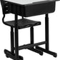 Adjustable Height Student Desk and Chair with Black Pedestal Frame by Flash Furniture | Desks | Modishstore-6