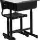 Adjustable Height Student Desk and Chair with Black Pedestal Frame by Flash Furniture | Desks | Modishstore - 6