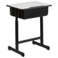 Student Desk with Grey Top and Adjustable Height Black by Flash Furniture | Desks | Modishstore-3