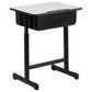 Student Desk with Grey Top and Adjustable Height Black by Flash Furniture | Desks | Modishstore - 3