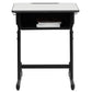 Student Desk with Grey Top and Adjustable Height Black by Flash Furniture | Desks | Modishstore - 4