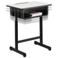 Student Desk with Grey Top and Adjustable Height Black by Flash Furniture | Desks | Modishstore - 6