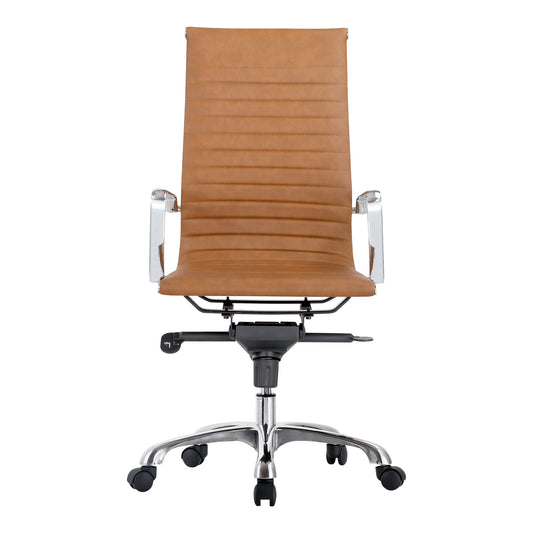 OMEGA SWIVEL OFFICE CHAIR HIGH BACK TAN | Modishstore | Office Chairs